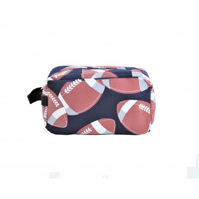 9240- NAVY FOOTBALL COSMETIC BAG